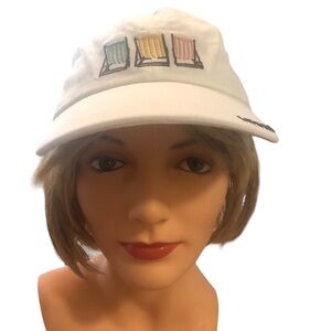 Life Is Good White Cotton Adjustable Cap Hat Beach Chairs OS Athletic Sporty